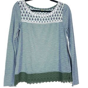 Anthropologie Little Yellow Button Mix Pattern Top